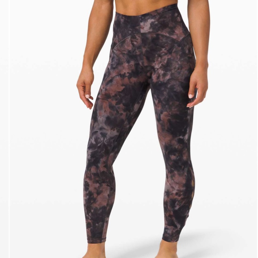 Lululemon Unlimit High-Rise Tight 25" Keyhole Diamond Dye Graphite Grey Pink - Picture 2 of 16